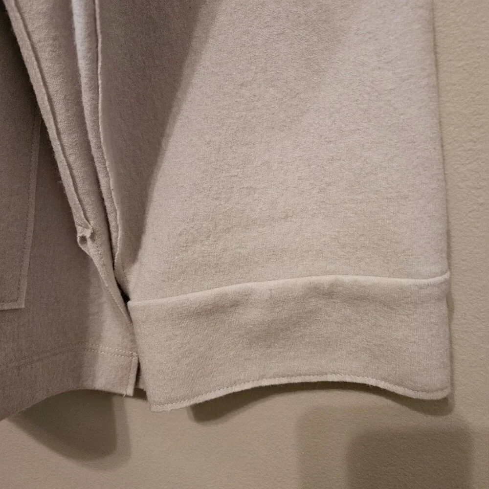 Eileen Fisher Boiled Wool Jersey Mandarin Collar Shirt Jacket, in Chalk, Sz 1X - Picture 7 of 12